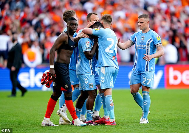 Coventry players comfort teammate immediately after Wembley