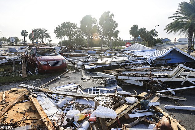 As of Friday morning, more than 3 million homes and businesses were without power, including 1.2 million in South Carolina, 1.1 million in Florida (pictured), 1 million in Georgia and 400,000 in North Carolina. North.