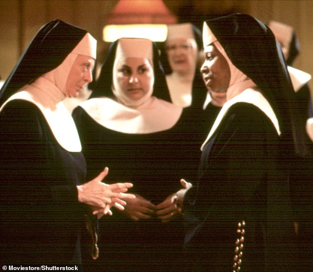 'Maggie Smith was a great woman and a brilliant actress,' Smith's Sister Act co-star Whoopi Goldberg shared on Instagram; Smith (left) and Goldberg (right) seen in Sister Act