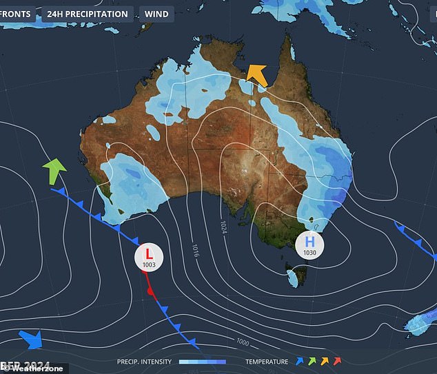 Rain can still be expected in Brisbane, Sydney and Adelaide over the weekend as the low intensity dissipates and moves away from the coast.