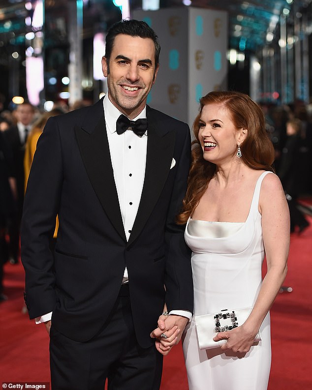 Isla managed to keep the house in a small victory during her separation from her husband Sacha Baron Cohen (left)