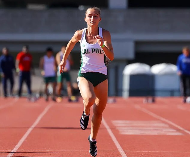 The Cal Poly sprinter holds the school record for the indoor 200 meters with a time of 24.69 seconds.