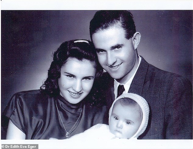 Dr. Eger with her husband Bela and their first-born daughter, Marianne, around 1947.