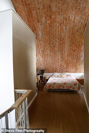 A bedroom in the Grand Designs house in Staplehurst, Kent