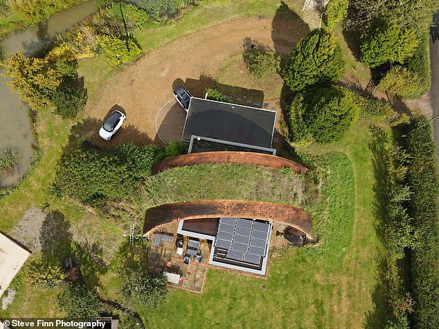 An aerial view of his house which appeared in the Channel 4 series.