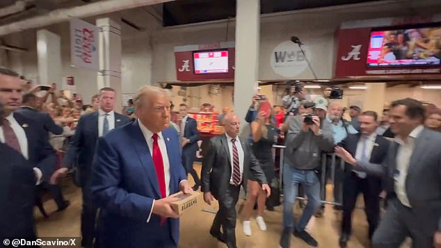 Trump has arrived at Bryant-Denny Stadium for the game between Alabama and Georgia