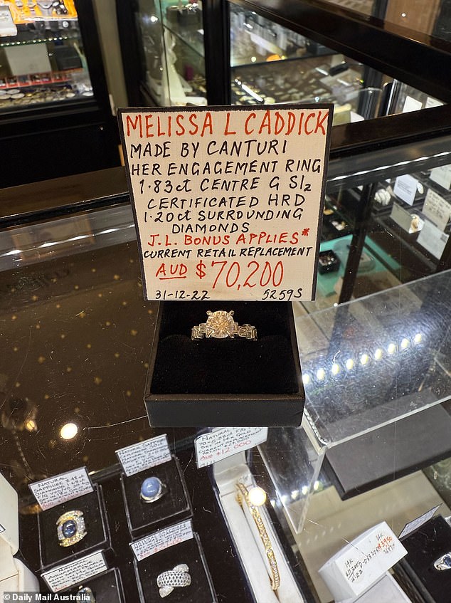 The custom-made ring was acquired by the Jewelery Library in the village of Blackheath in the Blue Mountains and valued at more than $70,000 at the end of 2022.