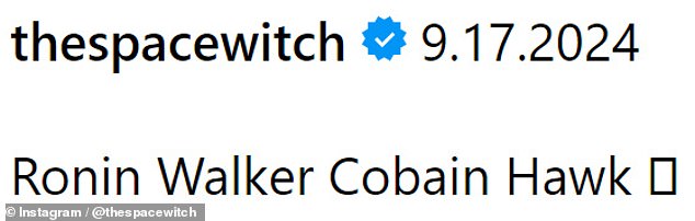 Cobain notably incorporated his famous last name into his newborn son's full name.