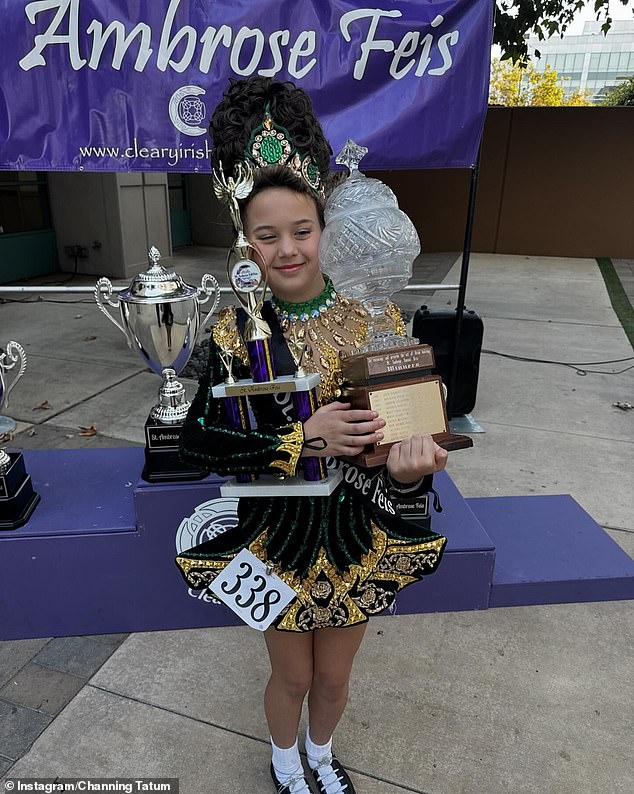 Everly competed in an Irish dancing competition over the weekend and won two trophies.