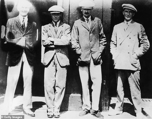 Edward photographed with Captain Alan Lascelles and David Boyle in America in 1924.