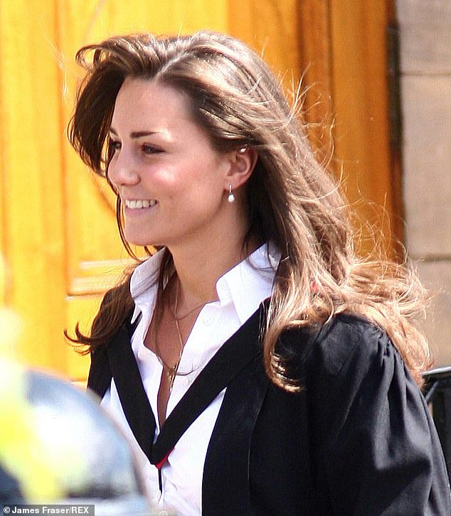 Kate in her graduation gown during the June 2005 ceremony.