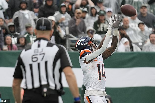 Broncos receiver Courtland Sutton scored the game's only touchdown in the third quarter.