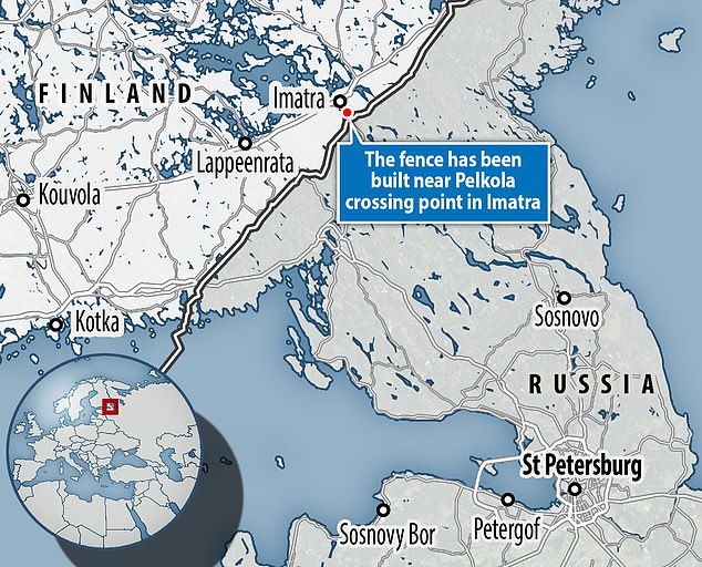 The fence in Finland was built near the Pelkola border crossing in Imatra.