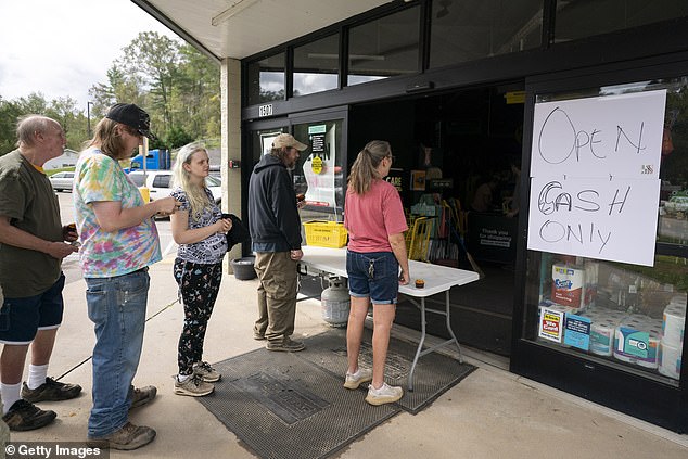 People line up at Dollar General after Hurricane Helene