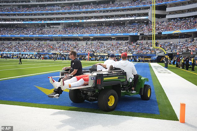 Rice appeared inconsolable as he left the game, covering his face with a towel.