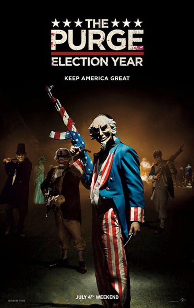 The third film in the franchise, released in 2016 and titled 'Purge: Election Year', uses Trump's campaign slogan of 'Keep America Great' as the film's slogan.