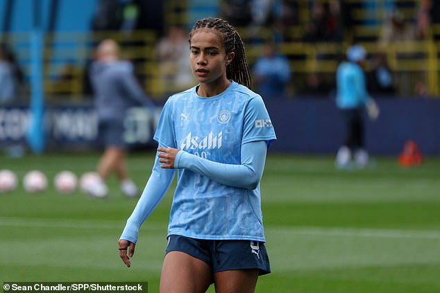 Fowler (pictured in action against Brighton on Sunday) is in the middle of the Women's Super League season with Manchester City and will not be able to travel.