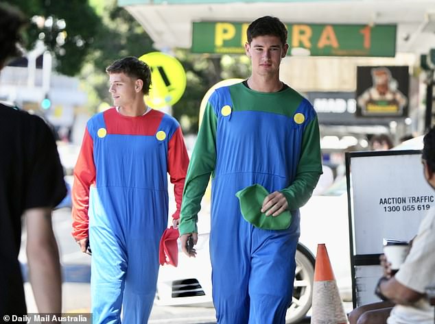 Luke Lloyd (right) and Reece Torrent looked like Super Mario Bros.