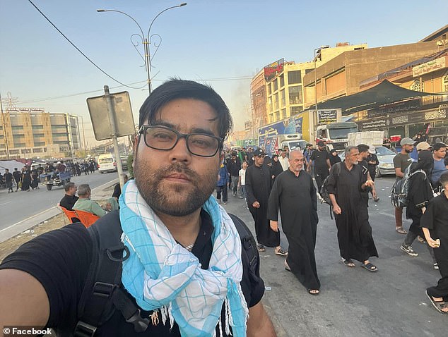 Rahimi is pictured participating in a pilgrimage in Iraq in September last year.