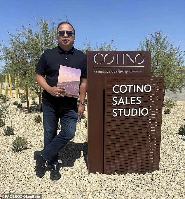 As residents approach the engineered waters of Crystal Lagoon in Cotino Bay, those numbers are expected to surpass $2 million. PICTURED: Real estate agent and business owner Leo Bato touring the Cotino residential development