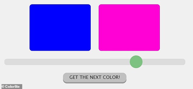 In the first round of the Easy level, you will be tasked with adjusting a bright pink rectangle to match a dark blue rectangle.