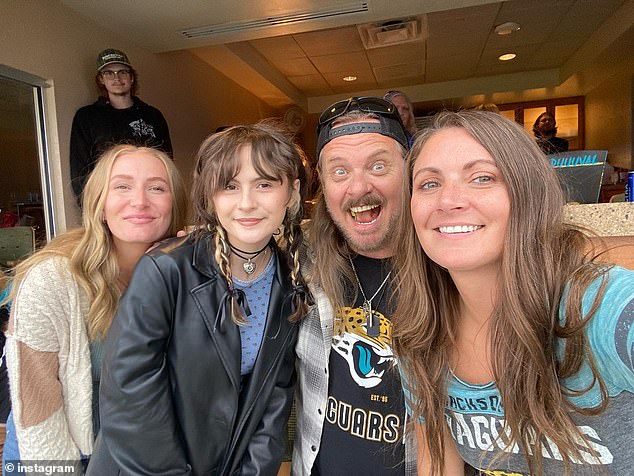 Van Zant took to Facebook before the weekend to announce that her youngest daughter, Taylor (second from left), had been diagnosed with a brain mass.