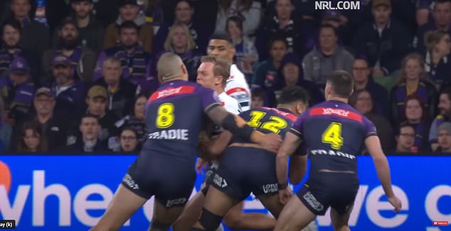 Asofa-Solomona (left) had made contact with Collins' head during their preliminary final match on Friday.