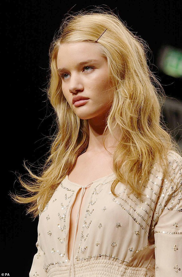 Rosie's modeling career began at age 16 when she landed her first job in a Levi jeans commercial (pictured at age 17 during London Fashion Week in 2004).