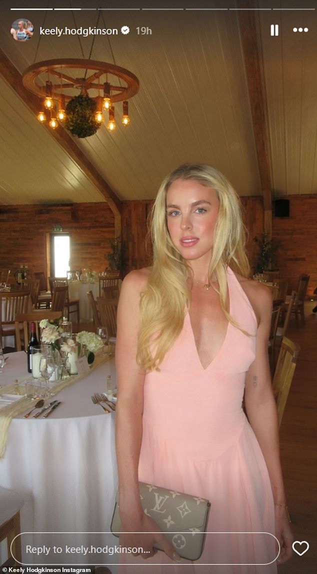 Keely also shared snaps from a wedding she attended over the weekend, where she wore a pretty pink dress.