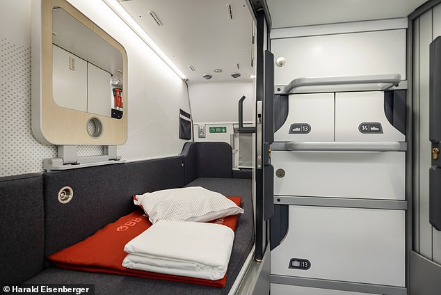 The sleeping compartments, as shown here, offer ¿maximum comfort¿, claim the Austrian Federal Railways (OBB)