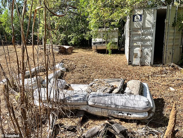 Pictured is the now abandoned compound where Britton carried out his obscene acts.