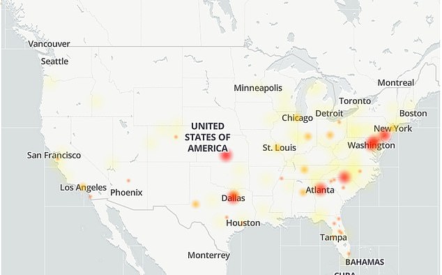 Downdetector's map revealed that people experienced power outages primarily in areas affected by Hurricane Helene last week.