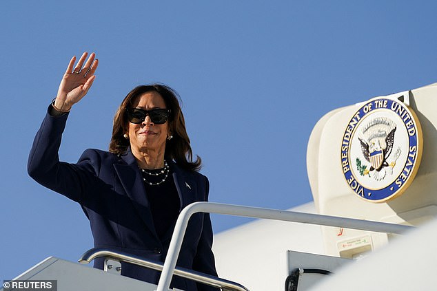 Democratic presidential candidate and US Vice President Kamala Harris leaves Las Vegas, Nevada, US, on September 30, 2024.