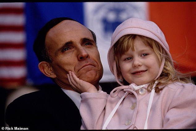 New York City Mayor Rudolph Giuliani with his daughter Caroline at his inauguration in 1994.