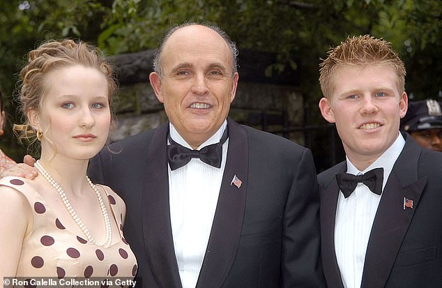 Caroline Giuliani with her father Rudy and brother Andrew