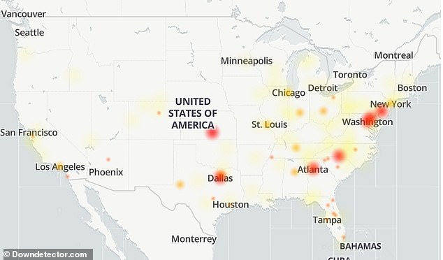 AT&T users reported that they were also affected by the outage, complaining that they could not send or receive calls or text messages and that their phones would not connect to WiFi. These people were mostly in areas affected by Hurricane Helene.