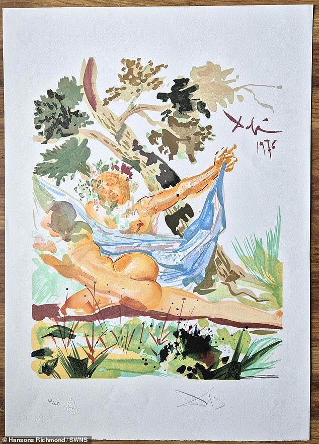 Auction lot 10, a limited edition lithograph signed by Salvador Dalí which sold for £4,900