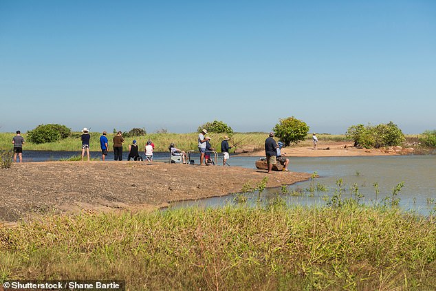 The images were another reminder to tourists heading to Shady Camp (pictured) to be wary of crocodiles.