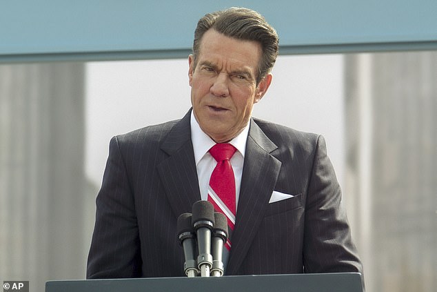 Quaid, 70, is seen playing Reagan in his new film, Reagan