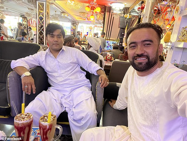 Days after allegedly leaving his wife behind, Rahimi, 29 (pictured left), is pictured in Afghanistan on July 12 last year.