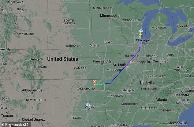 The flight was diverted to Tulsa due to an unruly passenger.