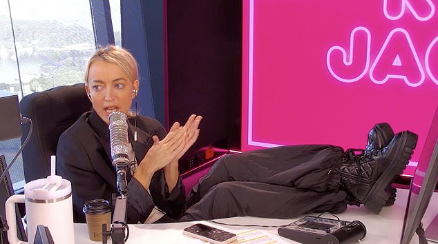 Presenters Jackie O Henderson (pictured) and Kyle Sandilands asked Laura how she found out Meijer was the father of her child given the identities of sperm donors are usually kept anonymous until a child turns 18.