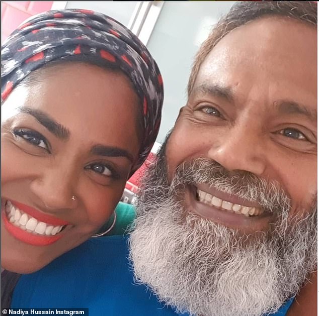 The 39-year-old is a second-generation British Bangladeshi and grew up in Luton, Bedfordshire (pictured with her father).