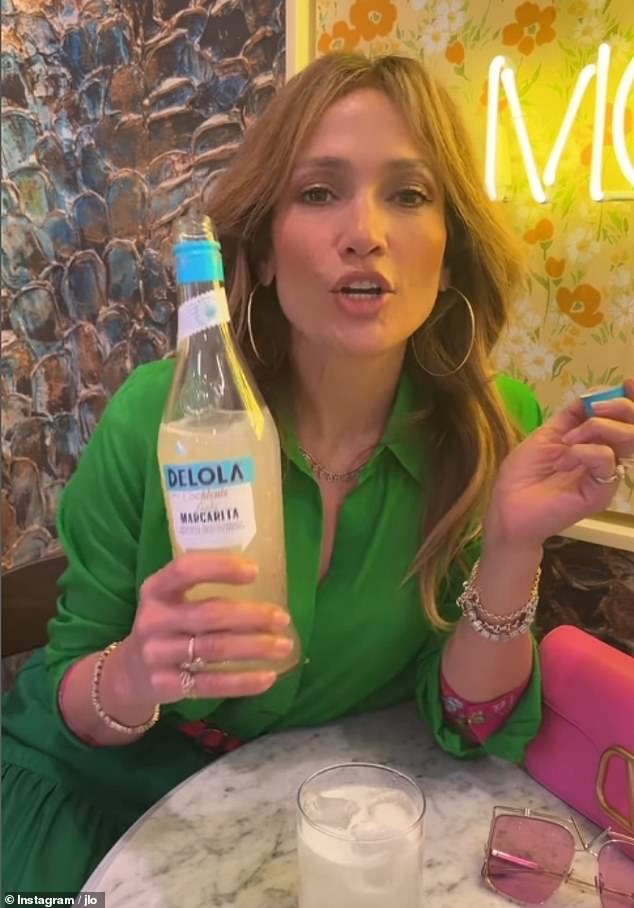 Jenny was seen here on Wednesday sipping a cocktail from her brand Delola