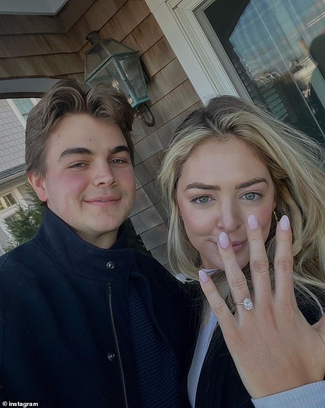 Katherine shows off her engagement ring in late December 2022