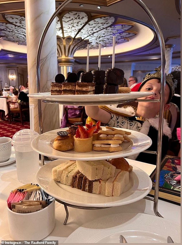 A bakery with a difference for the Radfords: The family enjoyed afternoon tea, which consisted of sandwiches, biscuits, macaroons and four different desserts.