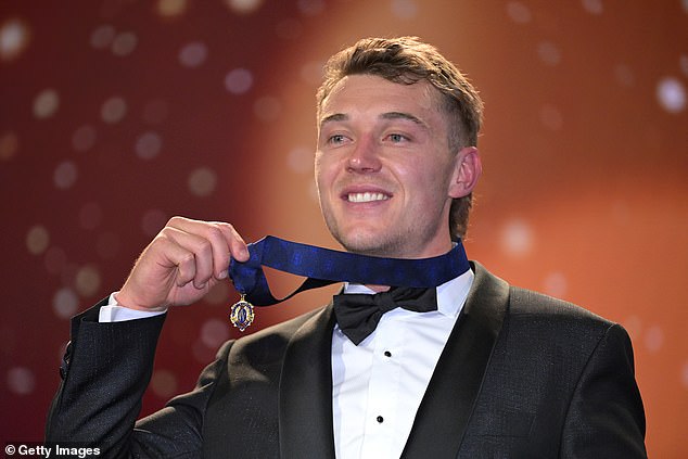 This comes as Carlton captain Patrick Cripps, 29, (pictured), won his second AFL Brownlow Medal, polling a record 45 votes to convincingly claim the honour on Monday night.