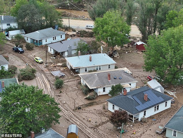 Houses have been torn from their foundations, turned upside down or split in half.