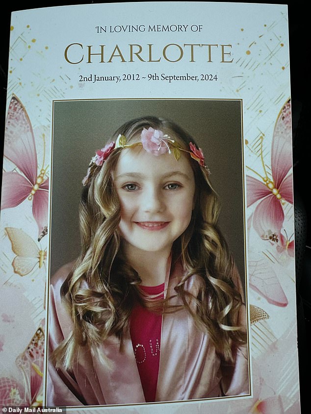 Hundreds of friends, students and teachers are expected to attend Charlotte's funeral and support her bereaved family at her primary school on Friday (pictured is her funeral leaflet).