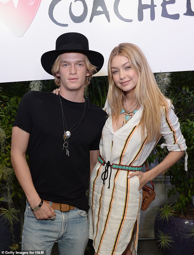 Cody also dated famous supermodel Gigi Hadid from 2013 to 2015. Both are pictured here.